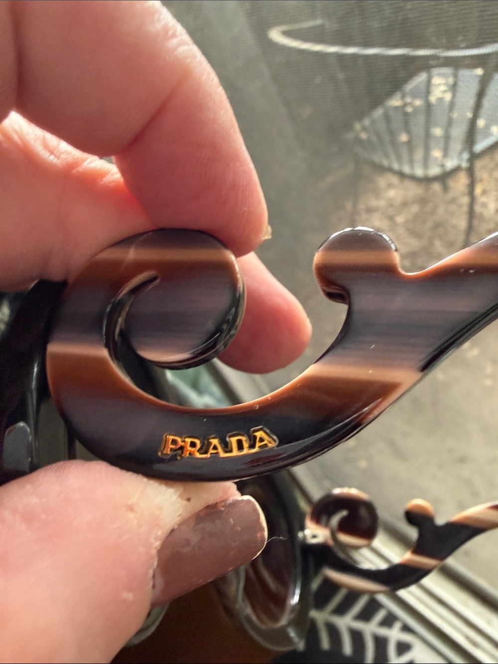Prada Brown Oval Sunglasses with Gradient Lenses - Picture 4 of 16